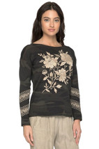 Johnny Was Magdalene Top Bold Embroidery Thermal Waffle 100% Cotton - £109.50 GBP