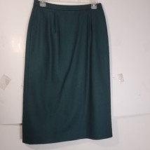 Womens Pendleton Green 100% Wool Skirt Back Zip Size 10 Lined - $24.16
