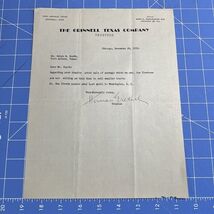 Vintage Letter The Grinnel Texas Company 1956 Signed Herman Grethel Iowa  - $32.79 CAD