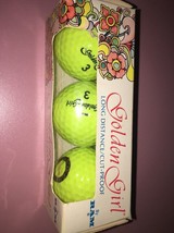 Vintage New 3 Golf Balls Golden Girl for Women Long Distance  yellow gre... - £11.09 GBP