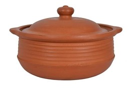 Earthen Handmade Clay Cooking Pot with lid (Capacity = 3000 - 3500 ML 11... - $83.15