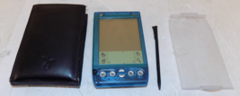 Handspring Visor Translucent Blue Handheld PDA w/ Leather Case - £30.21 GBP