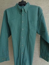 Forest Hue Large Casual Shirt Button Front  L/S Cotton Twill  Green &amp; Na... - €9,38 EUR