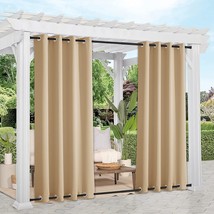 2 Panels Weighted Blackout Curtains Patio Windproof Top & Bottom Grommet, Therma - £42.45 GBP
