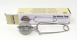 Tea Strainer Stainless Steel Tong Squeeze Box Herb Spices Mesh Filter Infuse X - £2.67 GBP