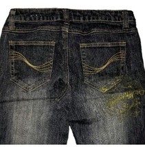 Southpole Girl&#39;s 7 Blue Jeans Dark Wash Gold Trim Flair Leg - £10.04 GBP