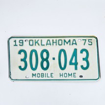 1975 United States Oklahoma Base Mobile Home License Plate 308-043 - £14.14 GBP