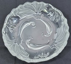 I) Frosted Scalloped Floral Decorative Candy Dish Plate Bowl 7&quot; - $9.89