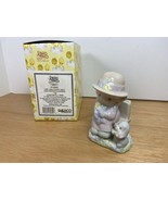 Precious Moments Figurine Girl and Puppy Salt and Pepper Shakers - $12.43