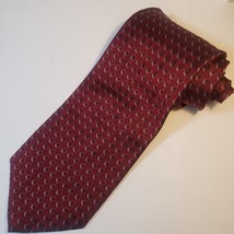 Donna Karan New York Dark Red Geometric Silk Tie - $14.99