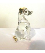 Pulled Glass Dog With Gold Ears and Tail - £10.85 GBP