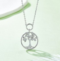 Moissanite Tree Necklace 925 Silver Sparkling Pendant Silver Rose Gold Color VVS - £51.55 GBP