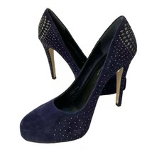 BCBGeneration Prism Pumps Navy Suede Studded Bling Platform 4.75&quot; Heels ... - $25.99