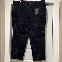 Gloria Vanderbilt Amanda Soft Touch Black Floral Jeans 24W Average NWT - £23.09 GBP