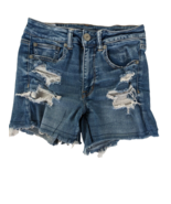 American Eagle Demin Shorts Women Size 6 Stretch Distressed Riped Hi-Ris... - $13.46 CAD