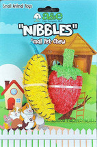 Ae Cage Company Nibbles Strawberry &amp; Banana Loofah Chew Toys - Dental He... - £3.88 GBP