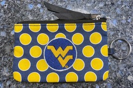 West Virginia Wvu Polka Dot Coin Purse Nwot Ladies Womens Coin Purse - $4.00