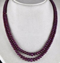 Natural Untreated Ruby Beads Round 2 Line 311 Carats Gemstone Ladies Necklace - £1,399.80 GBP