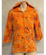 Onque Casuals Orange Womens Hoodie Light Sweatshirt Happy Halloween Pumpkin - £13.63 GBP