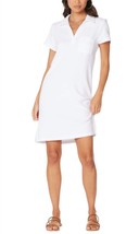 Bobi collar short sleeve terry polo dress in White - £44.16 GBP