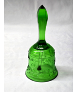 Vintage MOSSER GLASS Ohio 6&quot; Emerald Green BICENTENNIAL Bell With Clapper - $9.88