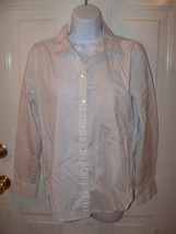 J. Jill Stretch White W/Gray Striped Button up Top Shirt Blouse Women&#39;s XS EUC - £13.68 GBP