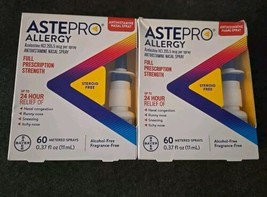 2 Pc Bayer Astepro Allergy Nasal Spray - 60 Metered Sprays (BB20) - £14.63 GBP