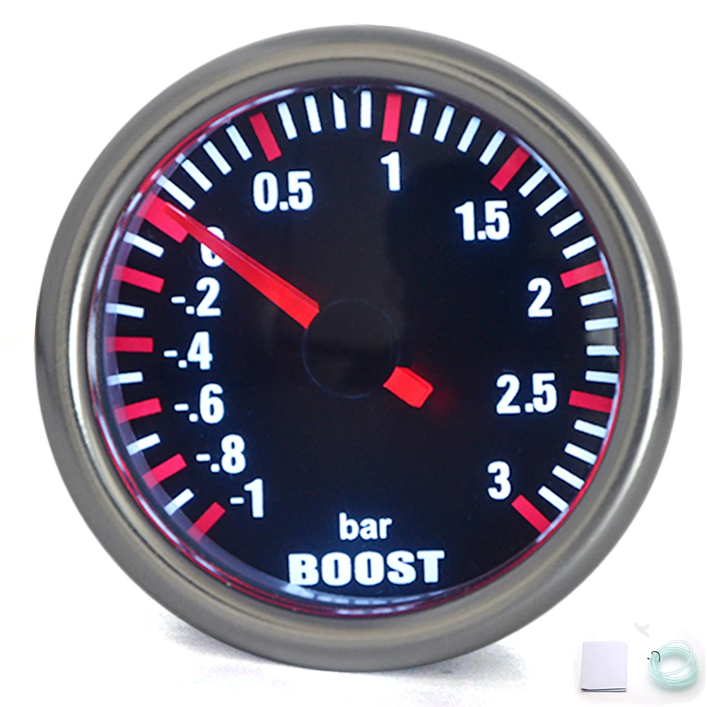 3.0 BAR 2&quot;52MM Mechanical Turbo Boost Car Gauge Meter Auto White LED Universal - £12.47 GBP