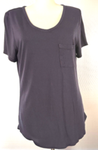 Ann Taylor T-shirt Womens Size M Navy Blue V-neck Top - £7.04 GBP
