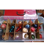 Vtg Shiny Brite &amp; Other Christmas Ornament Lot Of 21 Mercury Glass MCM - €68,54 EUR