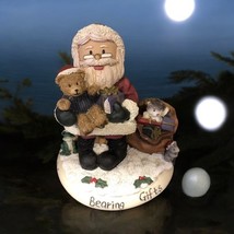 Vtg 1998 Zingle Berry &#39;Bearing Gifts&#39; Figurine #1106 Even Santa Needs He... - $17.86