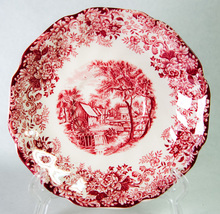 Johnson Bros Mill Stream Red Pink 5.5&quot; Saucer England - $6.00