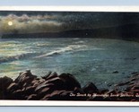 Beach View at Night Santa Barbara California CA UNP WB Postcard P13 - £11.81 GBP
