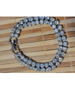 Vintage Weiss Signed Double Tennis Bracelet Style With Clear Rhinestones - £46.93 GBP