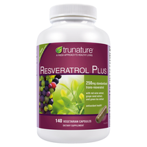 Trunature Resveratrol Plus, 140 Vegetarian Capsules - £21.11 GBP