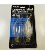 PHILIPS® Longer Life™ 40W Bent Tip Light Bulbs (2pk) BA Shape - New &amp; Se... - $11.30