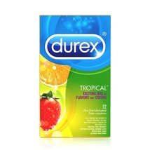 Durex Tropical Flavored Condoms For Men *05/2025*, Natural Lubricated Ru... - $9.98