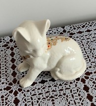 White Hand Painted China Cat Figurine 4 Inch Cute Collectible For Cat Lovers - $10.99