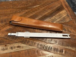 Vintage Pickett Model N 1010-T Trig Trigonometry Slide Rule White w Leather Case - $24.75