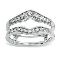 1/4CT Moissanita Contorno Solitario Potenciador Envuelva Anillo de Boda Chapado - $95.31