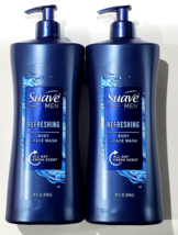2 Bottles Suave Men Refreshing Body Face Wash All Day Fresh Scent 28 Oz. - £18.82 GBP