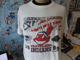 Vintage 90&#39;s Cleveland Indians 1995 T Shirt Size L - £15.50 GBP