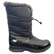 Khombu Snow Boots Mid-Calf Black Faux Fur Rubber Sole Round Toe Womens Size 10M - £20.25 GBP