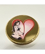 Gold Poker Card Guard Coin with Sexy Lady Design - $242.38 MXN