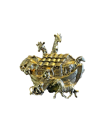 Brooch Pin Noahs Ark Avon Gold Tone Arc Boat With Animals 1.5 Inch by 1.... - £6.78 GBP