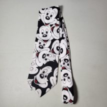Mickey Mouse Mens Tie Black and White with Red Accents Disney - $9.96