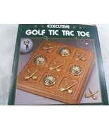 Vintage Executive Golf Tic Tac Toe Wooden Board Metal Golf Clubs and Gol... - $17.43 CAD