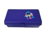 VINTAGE CABOODLES DARK BLUE SMALL MAKEUP STORAGE CASE W/ MIRROR &amp; TRAY P... - $19.00