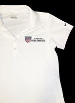 Nike Golf Dri-FIT USTA Billie Jean King Tennis Center Polo Womens Small White A image 2