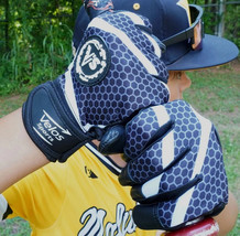 Velos Sports® Youth Baseball Batting gloves Durable Genuine Leather Blac... - $26.99